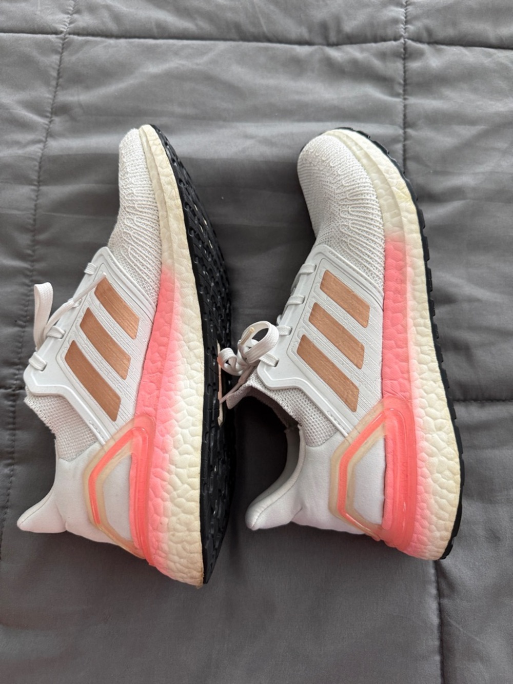 Adidas Ultra Boost 20 White Copper Flash Red Pink Women's Athletic Shoes 8.5 - Picture 6 of 8